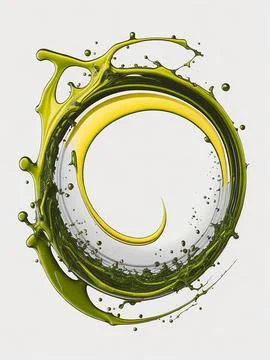Splash of olive or engine oil arranged in a circle isolated on transparent .. Stock Photos