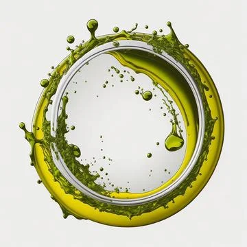 Splash of olive or engine oil arranged in a circle isolated on transparent .. Stock Photos