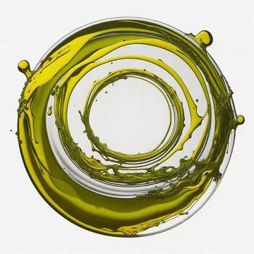 Splash of olive or engine oil arranged in a circle isolated on transparent .. Stock Photos