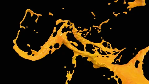 Splash orange juice or paint Stock Footage 104470586