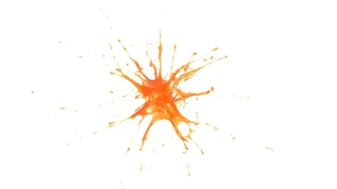Splash of orange juice. slow motion. alpha Stock Footage 81707093