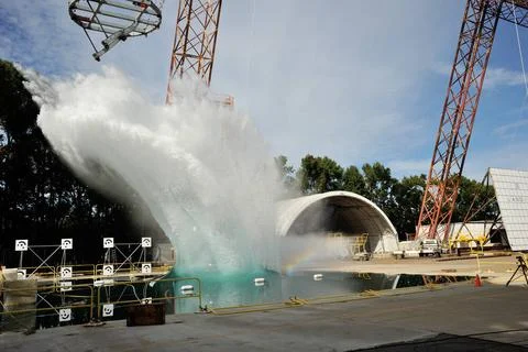 SPLASH P1 Test 7 Swing Test: Documentation of preparation, set up and resu... Stock Photos