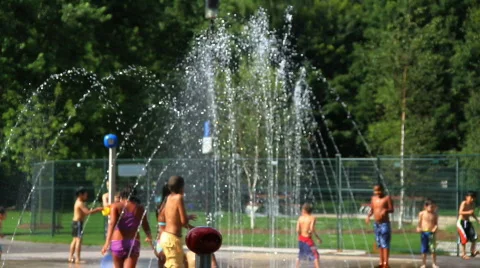 Splash Pad Stock Footage 786864