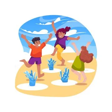 Splash pads isolated cartoon vector illustration. Stock Illustration