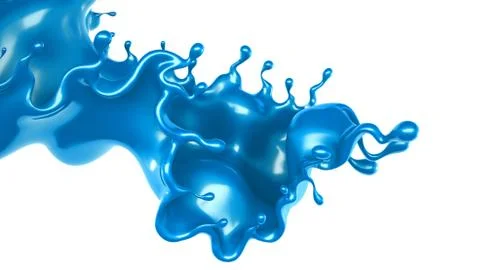 Splash of paint. 3d illustration, 3d rendering. Stock Illustration