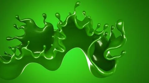 Splash of paint. 3d illustration, 3d rendering. Stock Illustration