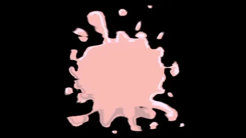 Splash pink liquid on black animation. flow water blob. Stock Footage 335137565
