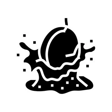 Splash plum glyph icon vector illustration Stock Illustration