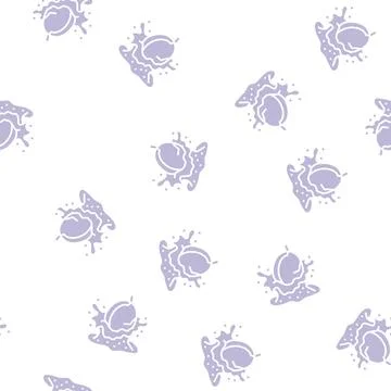 Splash plum glyph seamless pattern Illustrazione stock