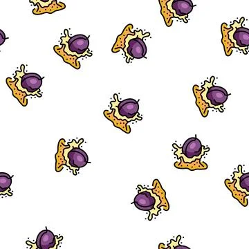 Splash plum vector seamless pattern Stock Illustration
