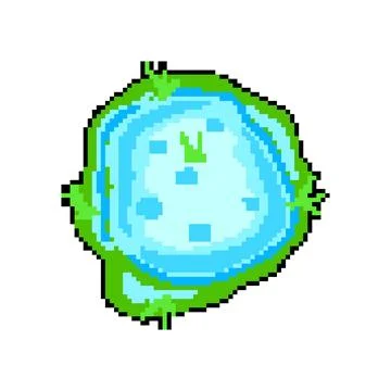 Splash puddle pixel art vector illustration Stock Illustration