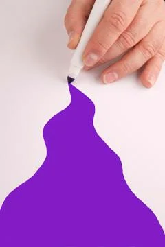 Splash of purple created by the hand Illustration