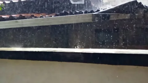 The splash of raindrops in slow motion Stock Footage 230964552