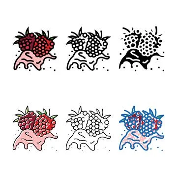 Splash raspberry fruit berry color icon looks vector Illustrazione stock