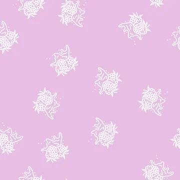 Splash raspberry fruit berry line seamless pattern Stockillustratie