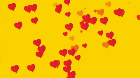 Splash red heart Yellow screen animation Stock Footage 231285322