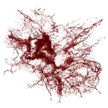 Splash of red liquid. Liquid with splashes on a white background. A splash of Stock Illustration
