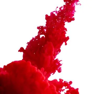 Splash of red paint on a white background Stock Photos