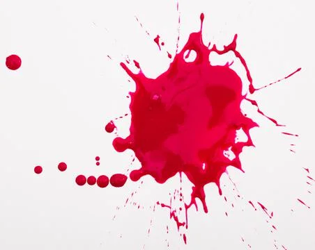 Splash of red paint on white surface Stock Photos