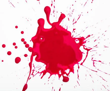 Splash of red paint on white surface Stock Photos