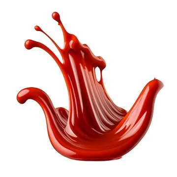 A splash of red thick liquid. 3d illustration, 3d rendering. png image. Red Stock Illustration