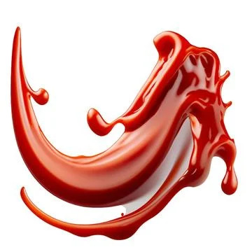 A splash of red thick liquid. 3d illustration, 3d rendering. png image. Red Stock Illustration