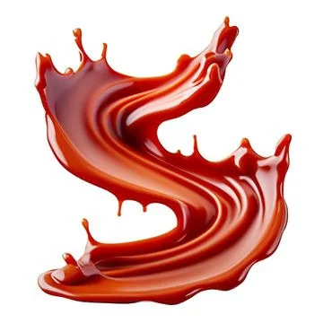 A splash of red thick liquid. 3d illustration, 3d rendering. png image. Red Stock Illustration
