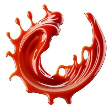 A splash of red thick liquid. 3d illustration, 3d rendering. png image. Red Stock Illustration