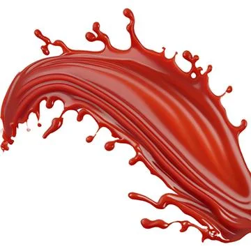 A splash of red thick liquid. 3d illustration, 3d rendering. png image. Red Stock Illustration