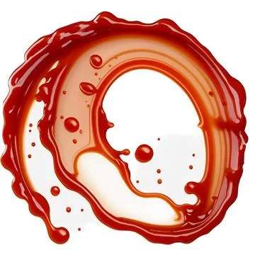 A splash of red thick liquid. 3d illustration, 3d rendering. png image. Red Stock Illustration