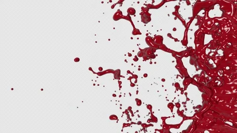 A splash of red viscous liquid Stock Footage 308455917
