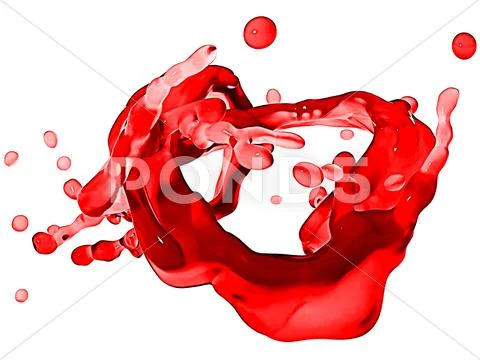 Splash of red wine with droplets isolated Stock Illustration