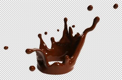 Splash round chocolate for cup. 3d illustration Stock Illustration
