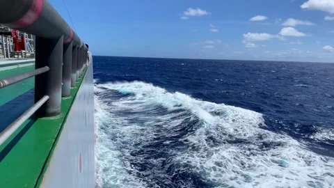 The splash of the sea wave on the side of the ship. Stock Footage 255111693
