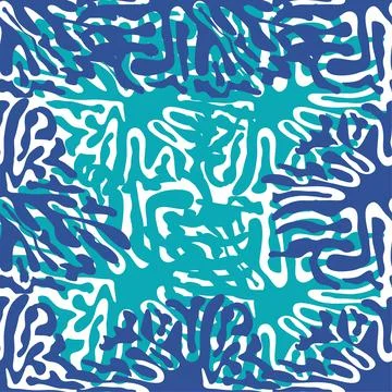 Splash seamless pattern, tiles in blue, indigo Stock Illustration