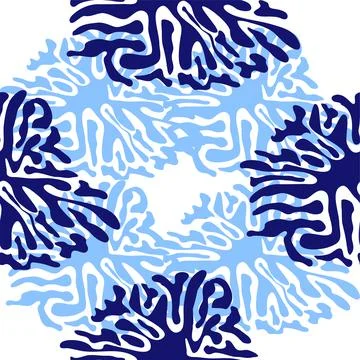 Splash seamless pattern, tiles in blue, indigo Stock Illustration