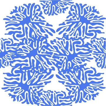Splash seamless pattern, tiles in blue, indigo Stock Illustration