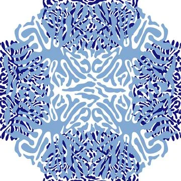 Splash seamless pattern, tiles in blue, indigo Illustrazione stock
