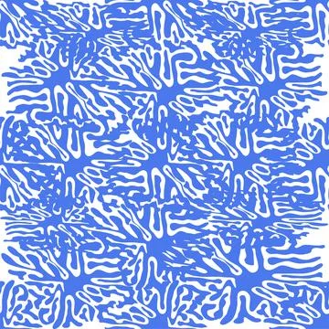Splash seamless pattern, tiles in blue, indigo Stock Illustration