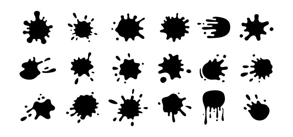 Splash shape collection ink paint blob vector イラスト素材