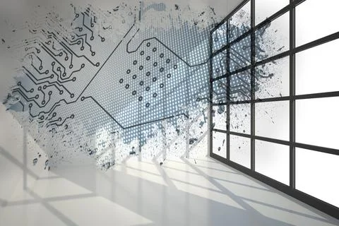Splash showing circuit board Stock Illustration