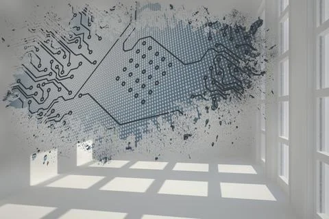 Splash showing circuit board Stockillustratie