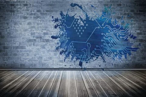 Splash showing circuit board Stock Photos