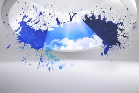 Splash showing cloud computing Illustrazione stock