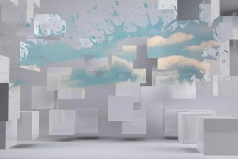 Splash showing cloudy sky Stock Photos