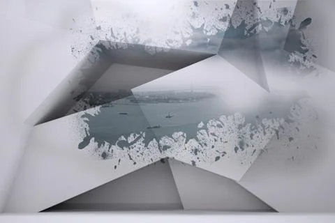 Splash showing coastline Stock Illustration