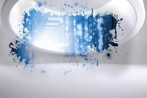 Splash showing data hallway Stockillustratie
