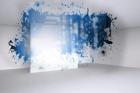 Splash showing data hallway Stockillustratie