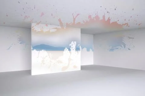 Splash showing desert landscape Stock Illustration