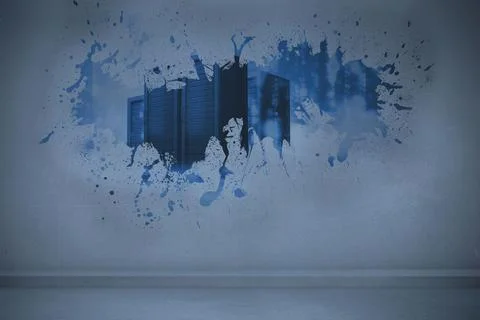 Splash showing server towers Stock Illustration